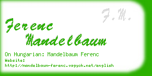 ferenc mandelbaum business card
